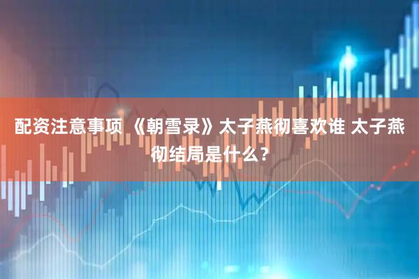 配资注意事项 《朝雪录》太子燕彻喜欢谁 太子燕彻结局是什么？
